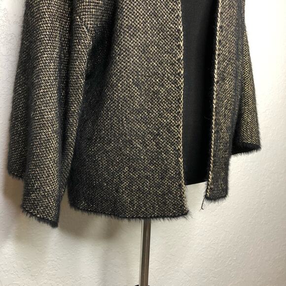 Anthropologie Sleeping on Snow black metallic open front cardigan size One Size - Picture 4 of 16